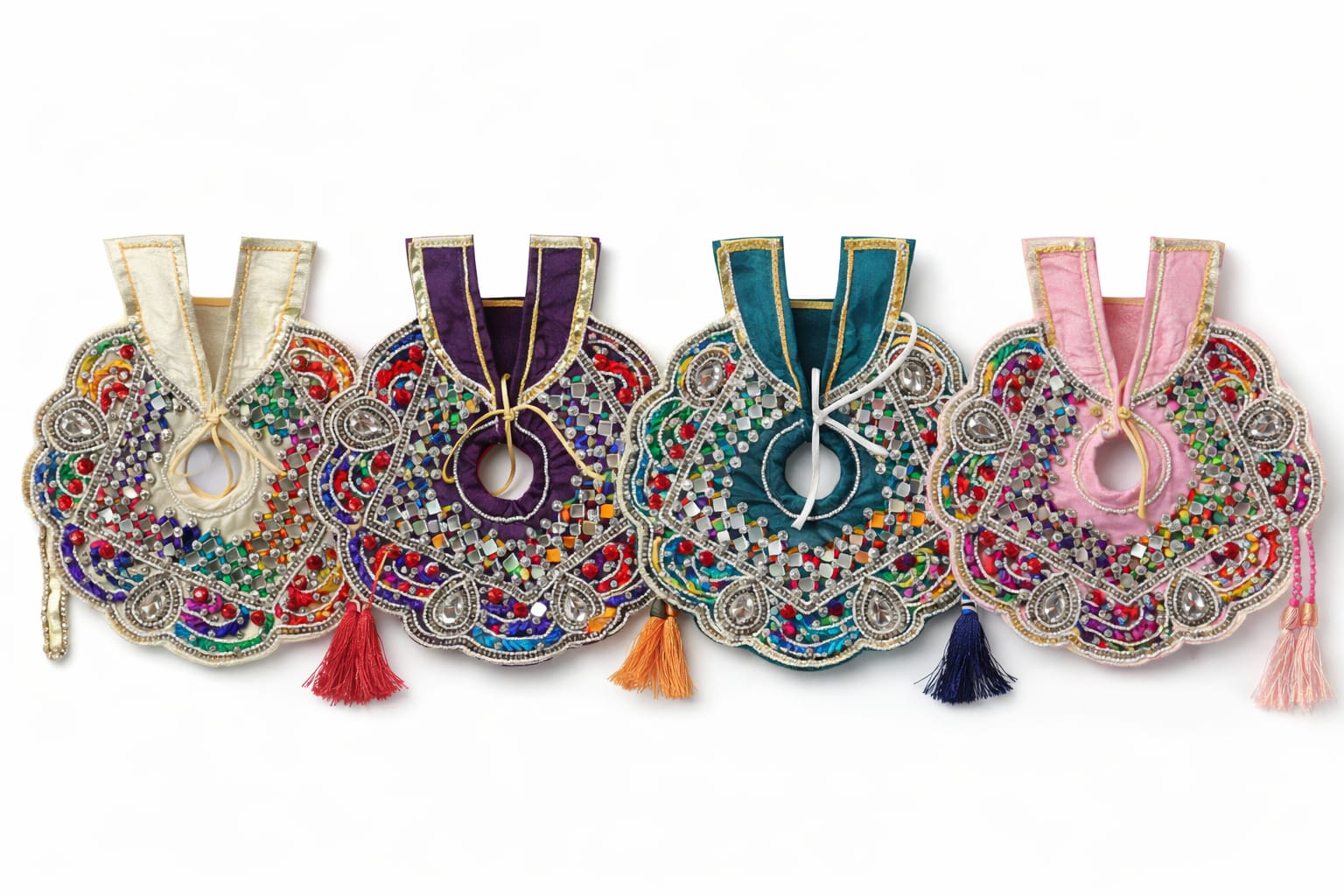 Multicolor Laddu Gopal Poshak with Mala