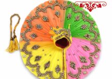 Multicolor Designer Laddu Gopal Poshak with Handwork & Tassel