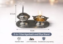 2 in 1 Agarbatti and Diya Stand Stainless Steel