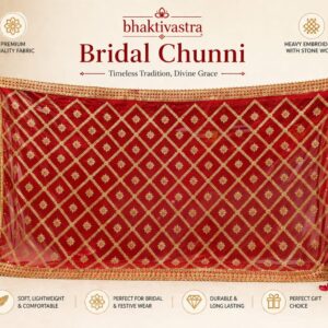 Premium Red Bridal Chunni with Heavy Embroidery & Stone Work
