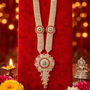 Traditional Gold Plated Long Necklace Set